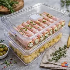 Porta Frios Organizador de Geladeira 1,6 L Presunto Muçarela  Acrílico Resistente Duplex ultra forte