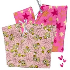 Kit 2 Calças de Pijama Toque Algodão Suede Canelado Feminino Frio