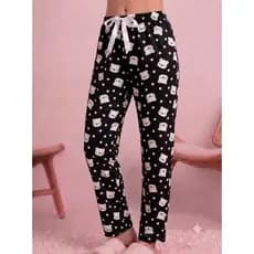 Calça de Pijama Avulsa Confortável Suede Longo Inverno Feminino Adulto