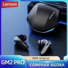 Fone De Ouvido Gamer Sem Fio Lenovo GM2 PRO Bluetooth 5.3 Com Microfone Bateria Longa Duração