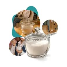 Açucareiro de Vidro Cristal Com Tampa e Colher Wolff 200ml Pote de Açucar Pearl
