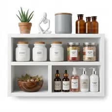 Nicho de Parede MDF Branco Multiuso Com Divisórias Para Decoração e Organização