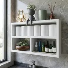 Nicho Organizador Decorativo MDF Branco Para Sala Quarto Banheiro Cozinha