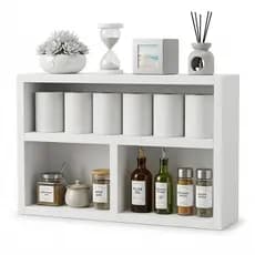 Nicho Decorativo Multiuso MDF Branco 15mm Com Prateleiras e Divisória de Parede