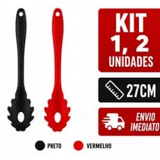 Colher Pegador de Massa Macarrão Silicone 27cm Cozinha Espaguete Multiuso Utensilios De Cozinha