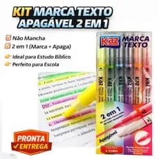Marca Texto 6 Cores Apagável 2 em 1 Prático Não Mancha Estudo Bíblico Escola 1/2/3/4/5