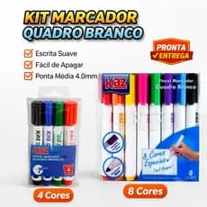 Marcador Quadro Branco 4/8 Cores Ponta Média 4.0mm Caneta Apagável Fácil Limpeza Escrita