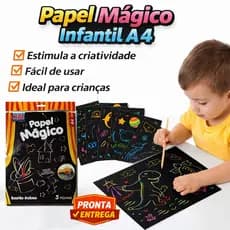 Papel Mágico A4 90g Com Bastão Com 5 Folhas Desenho Infantil Criativo Não Reutilizável