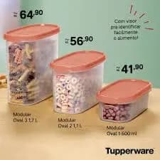 Kit Modular Oval Tupperware