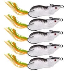 Kit - 5 x Isca Ratinho Tipo Frog - Anti-enrosco - Popper / Superfície - Trairá, Tucunaré, Black Bass