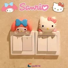 Adesivo Criativo Sanrio Para Decoração De Quarto, Adesivo Para Interruptor, Desenho Animado Hello Kitty Melody,