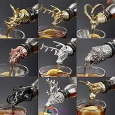 Animal Wine Pourer Liga De Zinco Veado Alce Leão Touro Leopardo Antílope Cabeça Rolha De Vinho Bebidas Bar Boate