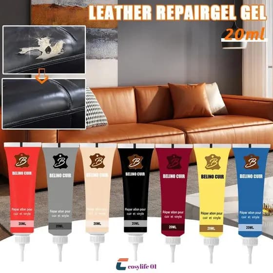 Gel Reparador De Couro 20ml, Creme De Reparo Complementar Para Assento De Carro, Sofá, Couro, Pasta De Reparo De