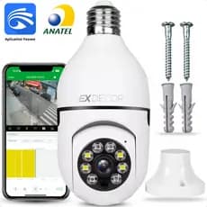 Câmera De Segurança Lâmpada Ip Wifi C/ Visão Noturna Interna Externa App Yoosee Espiã 360º  Ex Decor