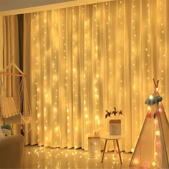 Cortina 300 Leds 3x2 Luzes Natal Decoração Festas Casamentos Fixo