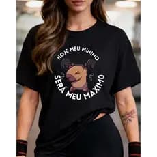 Camiseta Camisa Oversized Feminina 100% Algodão Capivara Meme Fofo Treino Academia Musculação