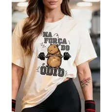 Camiseta Oversized Feminina 100% Algodão Camisa CapivaraTreino Odio Meme Fofo Academia Musculação