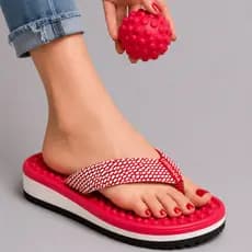 Chinelo Massageador Para Esporão E Fascite Plantar + Bola De Cravo Fisioterapeuta Original