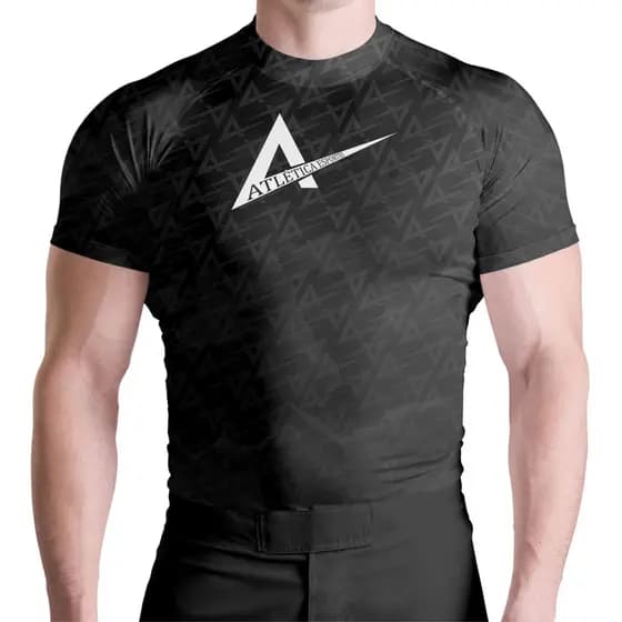 Rash Guard Masculina Camisa Jiu Jitsu No-Gi Basic Black Manga Curta