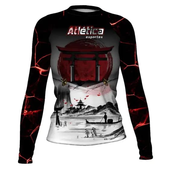 Rash Guard Feminina Camisa Jiu Jitsu No-Gi Japão Manga Longa