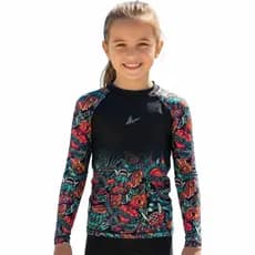 Rash Guard Infantil Camisa Jiu Jitsu No-Gi Black Roses Manga Longa