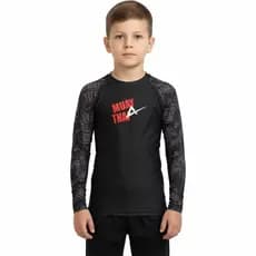 Rash Guard Infantil Camisa Jiu Jitsu No-Gi Muay Thai Man Manga Longa