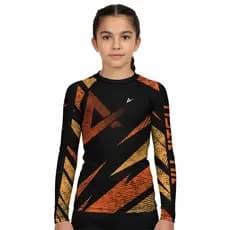 Rash Guard Infantil Camisa Jiu Jitsu No-Gi Nails Orange Manga Longa