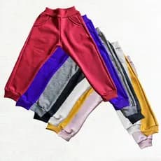 Calça de moleton infantil flanelado unisex