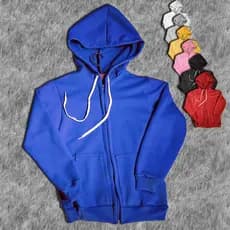 Blusa de moleton infantil com ziper e capuz
