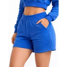 Short Feminino Shortinho Moletom Basico Confortavel Sem Estampa com bolso