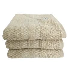 Kit 3Toalhas Buddemeyer Rosto Vanilla Bege Algodão Extrasoft