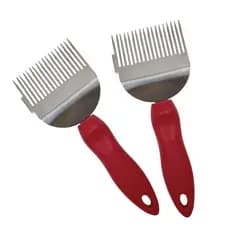 Kit 2 Garfos Desoperculador Vermelho Cabeça Inox Apicultura