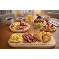 Tábua de Frios Mesa Posta - Madeira Pinus Kit 5pcs