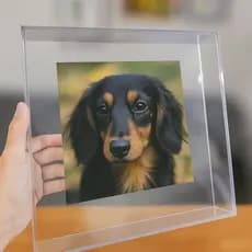 Quadro de Acrílico Transparente Moldura Caixa Premium Para Parede e Mesa