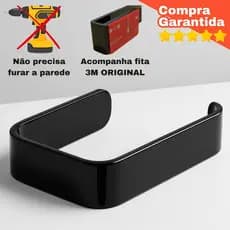 Porta Papel Higiênico Preto 3M para Banheiro Parede Sem Furo Porta Toalha de Rosto