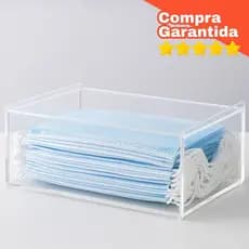 Caixa Acrílica Multiuso Articulada Porta Luvas Máscaras Algodão