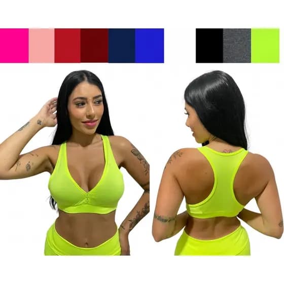 Top nadador feminino fitness com bojo removível academia e ginástica