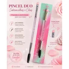 Pincel Duo Sobrancelha e Cílios Ruby Anjo – Chanfrado + Escova Profissional