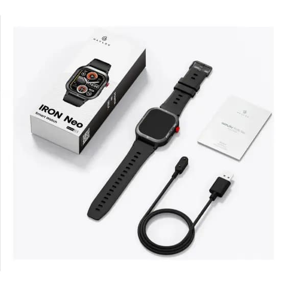 Haylou Smartwatch IRON NEO Smartwatch 1.95 "Display - Chamadas Bluetooth, Bateria Longa, Monitoramento Fitness, 3ATM Res