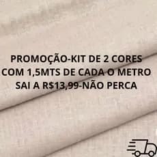 Tecido Linho misto com 3 metros-kit com 1,5 mt de cada cor