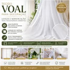 Voal Liso Premium Largura 3 Metros Varias Cores Cortina Decoração