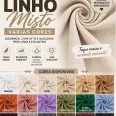 Tecido Linho Misto - 1.40 cm de  largura. Várias cores.Melhor Preço