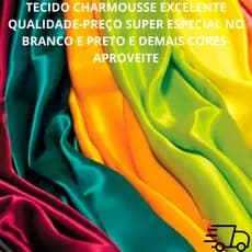 "Tecido Cetim Charmousse 1,50m Largura - Brilhante Para Robes, Noivas e Decoração - Metro Inteiro"