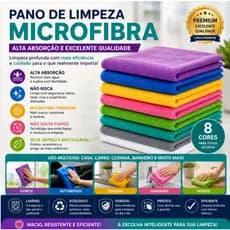 Kit Pano de Limpeza Microfibra Premium Alta Absorção Multiuso Não Risca  5  10 15  Ou 20 Unidades Tamanho 30 x30 cm