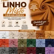Tecido Linho Misto,Largura de 1,40cm, com 1 metrou ou 2 metros- varias cores-Execelente Qualidade