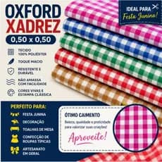 Oxford Xadrez Festa Junina Tecido Fio Tinto 1,50m Alta Qualidade tamanho do xadrez 0,50 cm x 0,50 cmcm