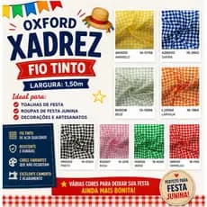Oxford Xadrez Festa Junina Tecido Fio Tinto 1,50m Alta Qualidade tamanho do xadrez 2cm x 2 cm