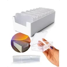Kit organizadora transparente caixas plásticas com tampa porta joias multiuso photocard cabos