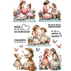 Transfer Têxtil A5 p/ Tecido, Madeira e Papel DX-119 Mães 4 - Arte Fácil