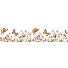 BS005 Transfer Têxtil 25x7cm Flores e Borboletas - BS Artes